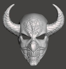 demonio máscara horror miedo cabeza hueso cuernos escalofriante cara disfraz Víspera Santos Moda 3d print model - Mito3D