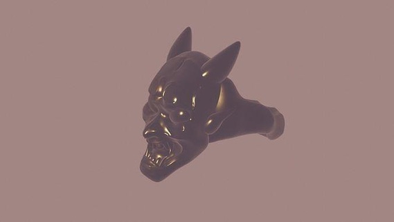 demon oni mask ring art jewelry japan asian scary rings 3d print model - Mito3D