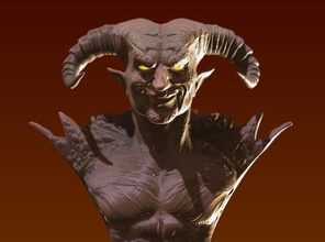 demon printable stl devil creature monster bust print art sculptures 3d print model - Mito3D