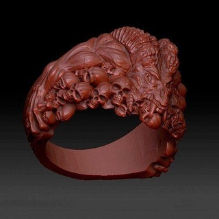 Dämon Ring 3d print Modell Datei jents Kunst Ringe Schmuck Chatacter Schädel Skulptur Gold druckbar Silber 3d print model - Mito3D