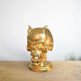 demon skull sculpture art figurine sculpt sculptures 3d print model - Mito3D