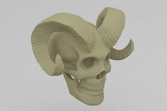 demonio cráneo Satán Lucifer criatura infierno Cupido íncubo cadáver animal esqueleto tumba religión querubín Ciencias miniaturas ciencia fi Arte esculturas 3d print model - Mito3D