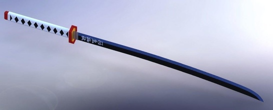 démon tueur giyuu tomioka katana épée art acier air longue entreprise sports équipement jeux jouets 3d print model - Mito3D