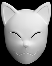 iblis avcı kimetsu no yaiba makomo maske 3d yazdır avcısı kedi anime kimetsunoyaiba oyunlar oyuncaklar 3dprint 3d print model - Mito3D