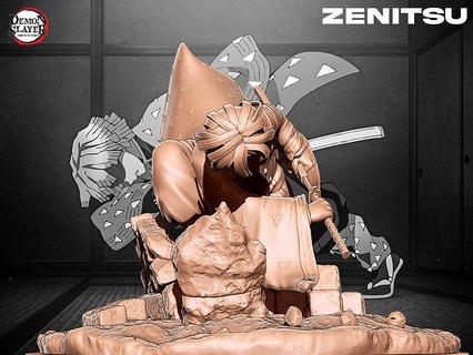 demonio asesino Zenitsu Zenitsu asesino demonios demonio asesino nezuko anime tanjiro anime figura kimetsu yaiba rengoku kyoujurou juegos juguetes coleccionables asesino demonio juegos figura Arte manga esculturas 3d print model - Mito3D