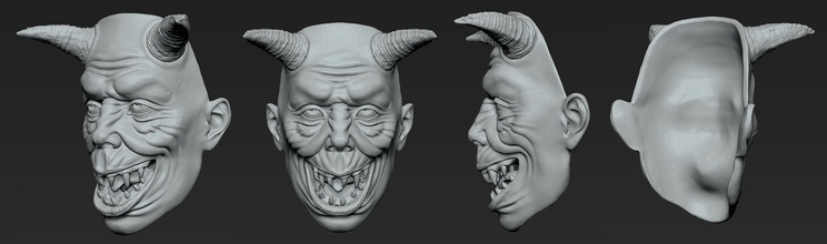 demonhead 3d print sculpture head face cosplay mask games toys other 3d print model - Mito3D