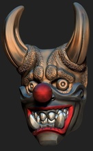 demonic clown pendant jewelry printable skool skull art pendants 3d print model - Mito3D