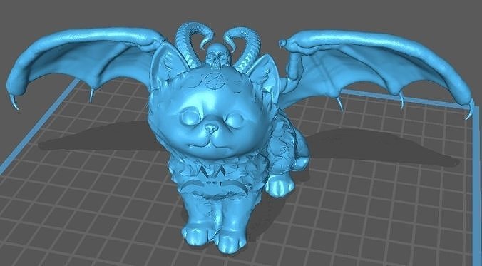 demonic kitty demon cat kitten evil dark fantasy gothic art model cute funny sculptures 3D print model - Mito3D