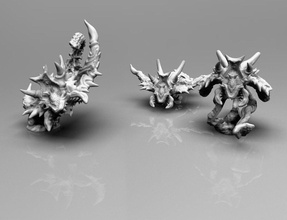 démoniaque crieurs paquet tzeentch démon hurlant aos 40k milliers jeu guerre miniature 3dprint chaos planche jeux sculpter rpg 28mm éclaireur figurine dandd jouets 3d print model - Mito3D