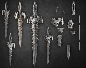 demonic sword fantasy melee blade knight warcraft diablo evil demon warrior cosplay halloween comicon creature monster legendary relic scary hell games toys 3d print model - Mito3D