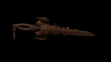 demonic sword fantasy melee blade knight warcraft diablo evil demon warrior cosplay halloween comicon creature monster legendary relic scary hell games toys 3d print model - Mito3D