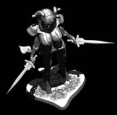 demonica art fantasy character woman knight weapon sculptures 3D print model - Mito3D