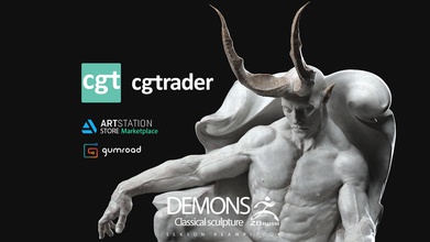démons classique sculpture homme personnage art corps klaxon démon zbrush sculpter jeux jouets 3d print model - Mito3D