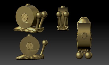 den mushi x gary snail fugitora jenkins one piece spongebob art sculptures 3d print model - Mito3D