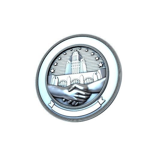 department administration services seal model print silver art town star hand icon stucco spending cnc coat arms coins badges 3D print model - Mito3D