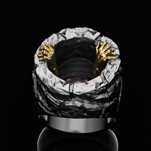 profondeur bague bijoux or argent gemme bijou sterling mode fantaisie horreurs vampire peur sombre art sahhhir anneaux 3d print model - Mito3D