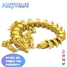descave dragon articulated articulating toy flexi flexible print place supports fantasy mythical cute pet crystals crystal art sculptures games toys 3d print model - Mito3D