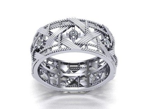 Design Band Ring Illustration Muster Mode modern Diamant Marke druckbar Schmuck Ringe 3d print model - Mito3D