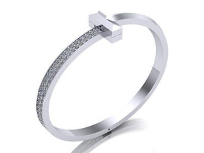 t design bracelet tiffany brand fashion diamond bangle 2022 jewel jewellery printable jewelry gold silver bracelets 3d print model - Mito3D