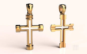 la conception de croix bijoux or d'argent 3d stl obj cnc cire imprimable style mode d'impression signes extérieurs joyau pendentifs 3d print model - Mito3D