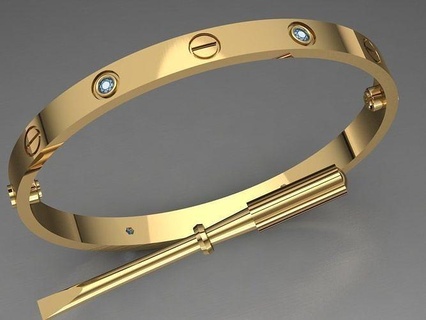 conception Nouveau calcul diamant charretier vis bracelet bracelets élégant bijoux Matériel luxe or mode contemporain karité mariage 3d print model - Mito3D