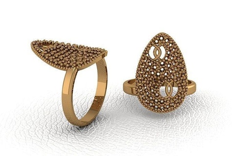 diseño anillo oro diamante anillos plata 3d dibujo Roca joyería joya 3d print model - Mito3D
