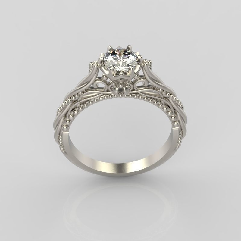 solitaire wedding engagement women ring diamonds 3dm stl brilliant design diamond gold jewel jewelry jewellery printable silver gem stone rings 3D print model - Mito3D