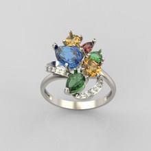 anel do projeto gemas 3 jóias brilhantes o design de diamante engajamento gem ouro jóia printable prata noivado pedra gema casamento anéis 3d print model - Mito3D