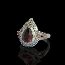 design anello di gemme 6 gioielli brillante il diamanti diamante fidanzamento gemma oro gioiello stampabile argento con in pietra nozze matrimonio anelli 3d print model - Mito3D