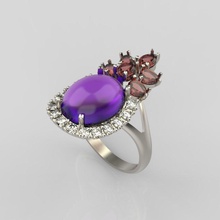 tasarım yüzük mücevher takı parlak elmas nişan gem altın yazdırılabilir Gümüş sterling yüzüğü taş düğün 3d print model - Mito3D