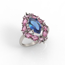 conception anneau de pierres précieuses, la marquise bijoux le diamant l'anneau l'engagement mode beauté gem or joyau luxe mariage platine précieux imprimable les anneaux shining d'argent livre sterling divers style 3d print model - Mito3D