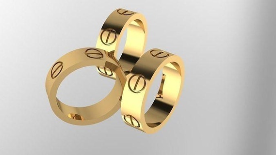 design screw 3 sizes carter ring new desing bracelets elegant stylish always jewelry hardware luxury gold fashion different forever carite wedding rings 3d print model - Mito3D