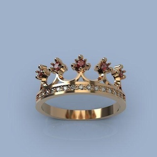 designer coroa anel diamantes joalheria ouro prata cnc 3dprinted jóias moda Projeto imprimível sinais jóia impressão prototipagem argolas 3d print model - Mito3D