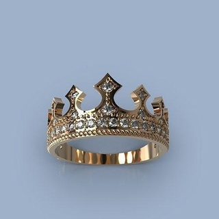 diseñador corona anillo diamantes joyería joya oro plata cnc 3dprinted Moda diseño imprimible señales impresión prototipos anillos 3d print model - Mito3D