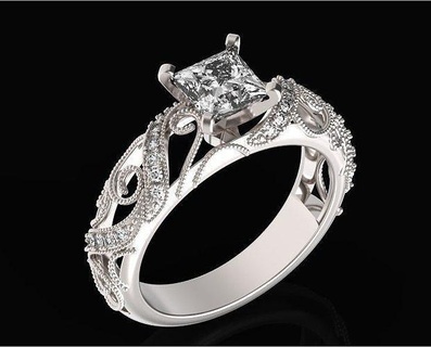 progettista Fidanzamento squillare hera nuziale diamante 661 milgrain pergamene arricciare scalata Vintage paradedesign parata nozze oro 3d gioielleria modello anelli 3d print model - Mito3D