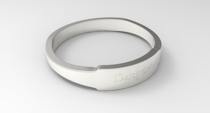 progettista femmina squillare argento moda design stampabile platino moderno sterlina oro dito inciso gioielleria anelli 3d print model - Mito3D