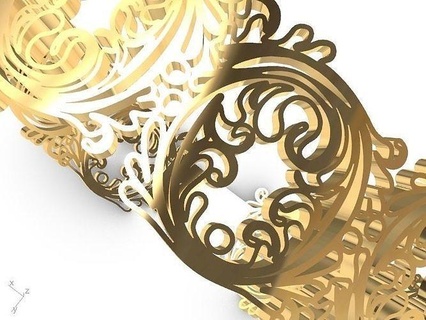 Designer Gold Ring stl verifiziert Schmuck druckbar Diamant Mode Prototyp entwickeln 3d cad stilvoll Design modisch Charme Initiale Signet Aussage Text Anhänger 3d print model - Mito3D
