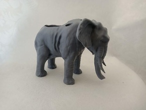 desk tidy - elephant animal office stationery naturue pens pencils home house decor 3d print model - Mito3D