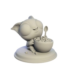 desktop figura compagno dolce riccioli stl giocattolo statuetta 3d stampabile obj mostro statua tavolo dente carattere colazione figurine giochi giocattoli 3d print model - Mito3D
