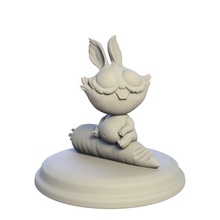 desktop figure rabbit stl toy statuette 3d printer printable obj monster statue table carrot games toys sculpture bunny creature 3d print model - Mito3D
