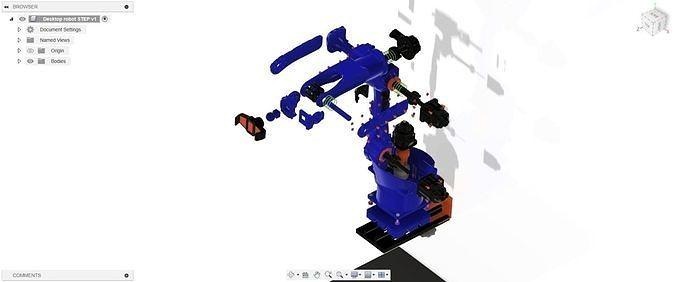 desktop industrial robot 3-10 scaled phone holder design robotic industrialrobot blue desktopholder 3dprinting lego movable mechanical engineering engineer plastic machine machinery technology hobby diy robotics 3d print model - Mito3D