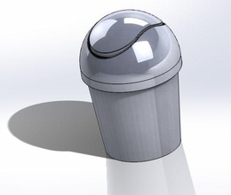 desktop trash can container waste recycle garbage bin recycling house rubbish dustbin dumpster 3d print model - Mito3D