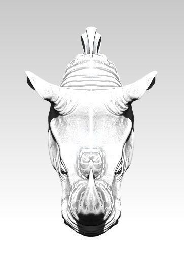 detailed jewel rhino necklace jewelry safari africa taxidermy head animal pendant jewelery silver 925 bvlgari best top realistic printable symbol zoo necklaces 3D print model - Mito3D