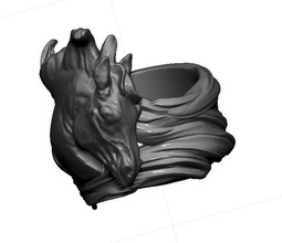 detailliert könig pferd mustang ring haar frau tier realistisch silber kopf hand juwel schmuck carving mädchen besetzung schlüsselring bvlgari ringe 3d print model - Mito3D