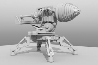 detalhado mineração broca construção escavadora scifi futuro espaço asteróide pesado bulldozer jogos brinquedos 3d print model - Mito3D