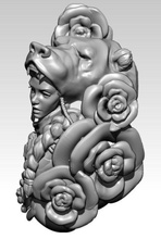 detaylı yerli amerikan kadın a ayı şapka güller mücevher takı hayvan vahşi kız dövme başlık kadın savaşçılar güzel yazdırılabilir cnc ahlaksız pocahontas heykel şekil kolye 3d print model - Mito3D