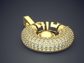 detalhada pingente de pequenos diamantes 271 jóias ouro jóia anel anéis casamento o engajamento diamante brilhantes cad gem platina printable prata detalhe design pingentes 3d print model - Mito3D