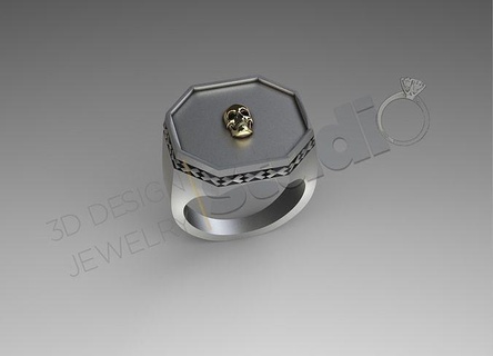 detailed ring skull head 3d model anatomy jewel jewelry print gold rings 3d print model - Mito3D