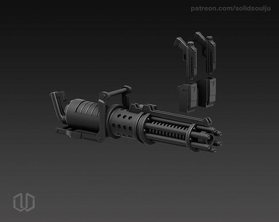 detailed z-6 rotary blaster canon dc-17 starwars blacksereies hottoys clonetrooper z 6 games toys 3d print model - Mito3D