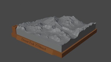 Desvio pico montanha panorama vulcão terreno Ambiente natureza fotogrametria elevação dem Ciência 3d print model - Mito3D